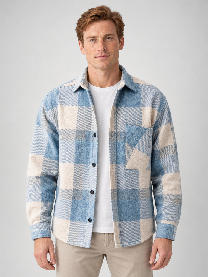 Men's Checked Flannel Overshirt – Button Front & Relaxed Fit