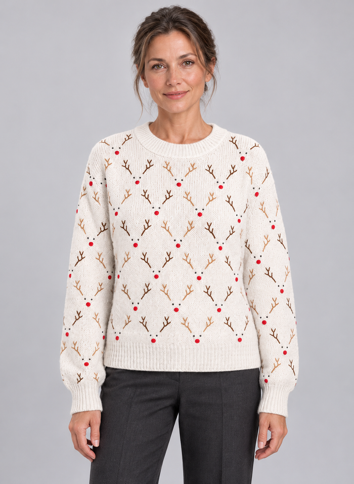 Women’s Christmas Jumper With Reindeer Knit