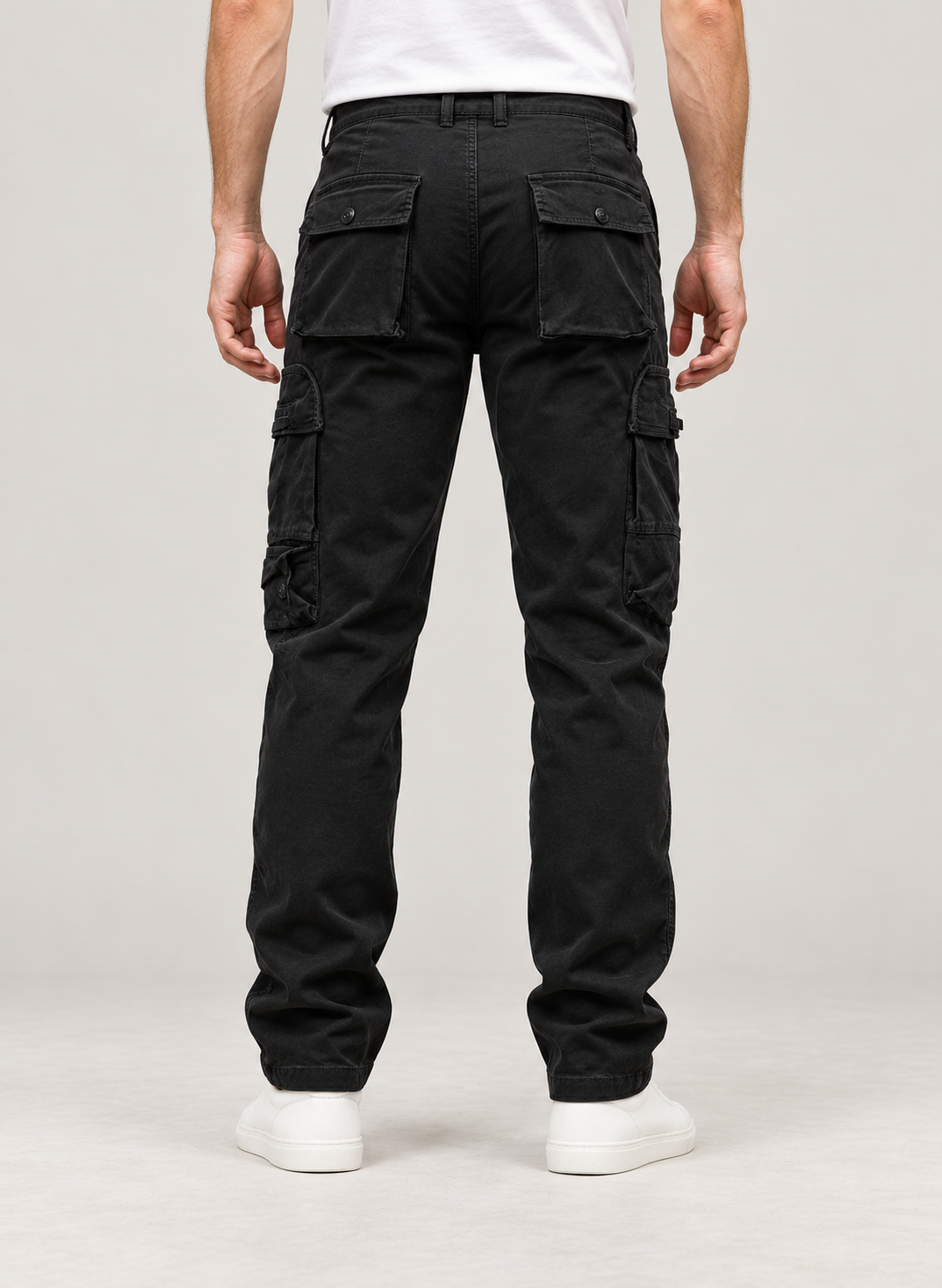 Men's Cargo Trousers – Cotton-Blend Relaxed Straight-Leg Fit