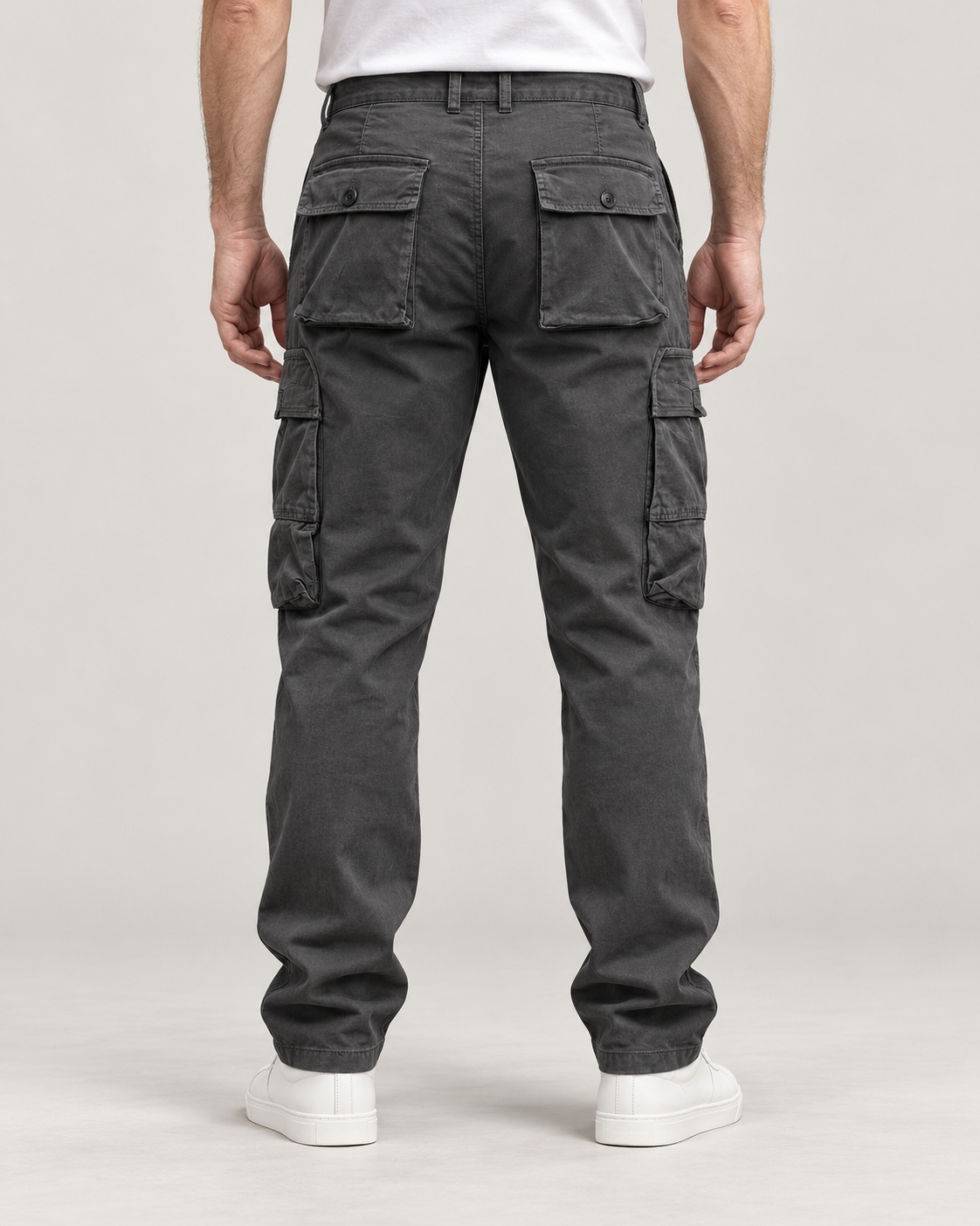 Men's Cargo Trousers – Cotton-Blend Relaxed Straight-Leg Fit
