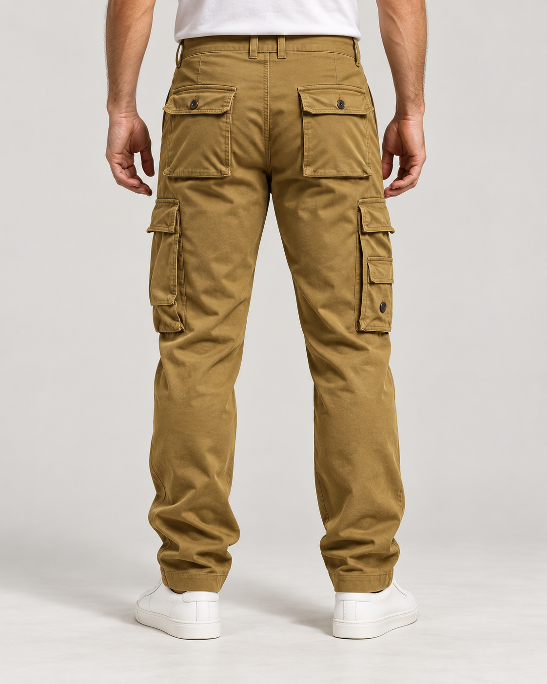 Men's Cargo Trousers – Cotton-Blend Relaxed Straight-Leg Fit