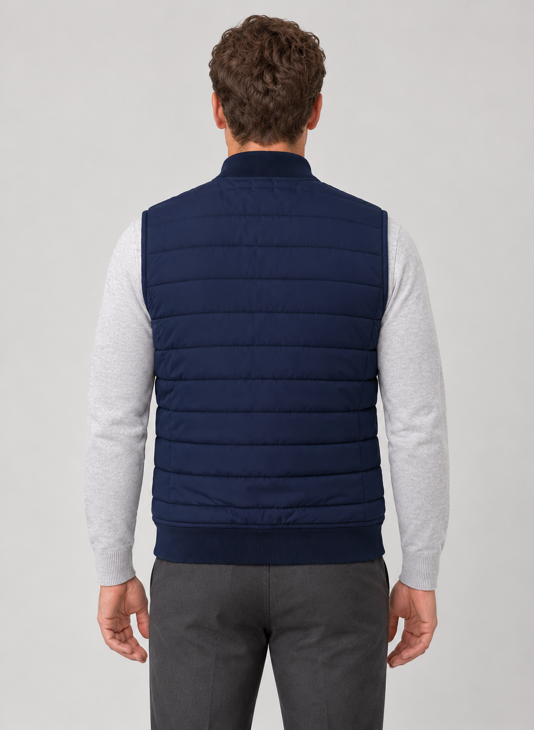 Men’s Gilet With Quilted Zip Front