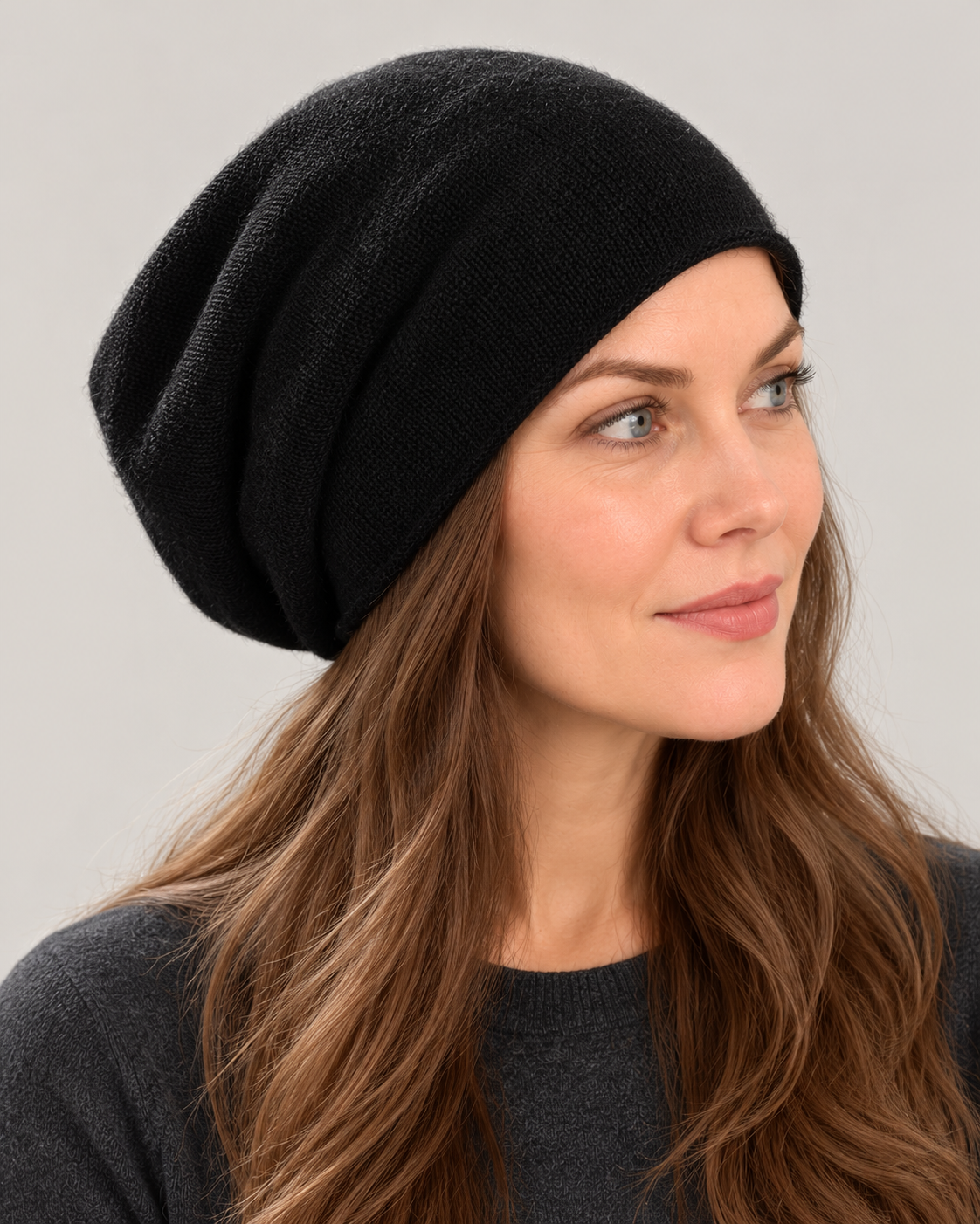 Women’s Cashmere Beanie With Slouchy Fit