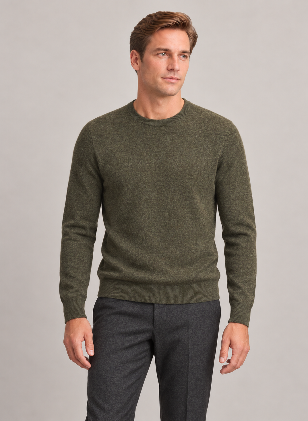 Men’s Jumper In Cashmere With Crew Neck