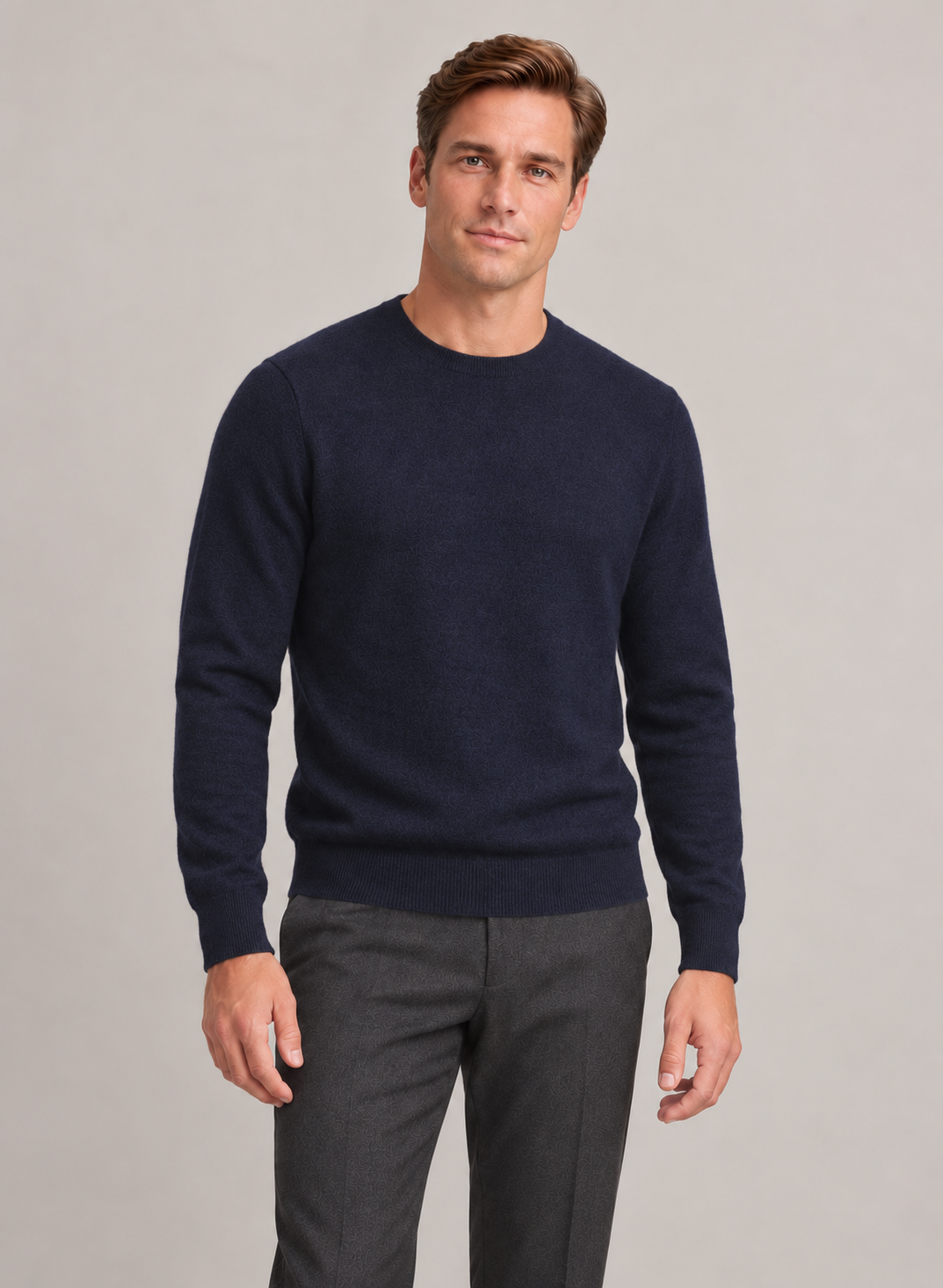 Men’s Jumper In Cashmere With Crew Neck