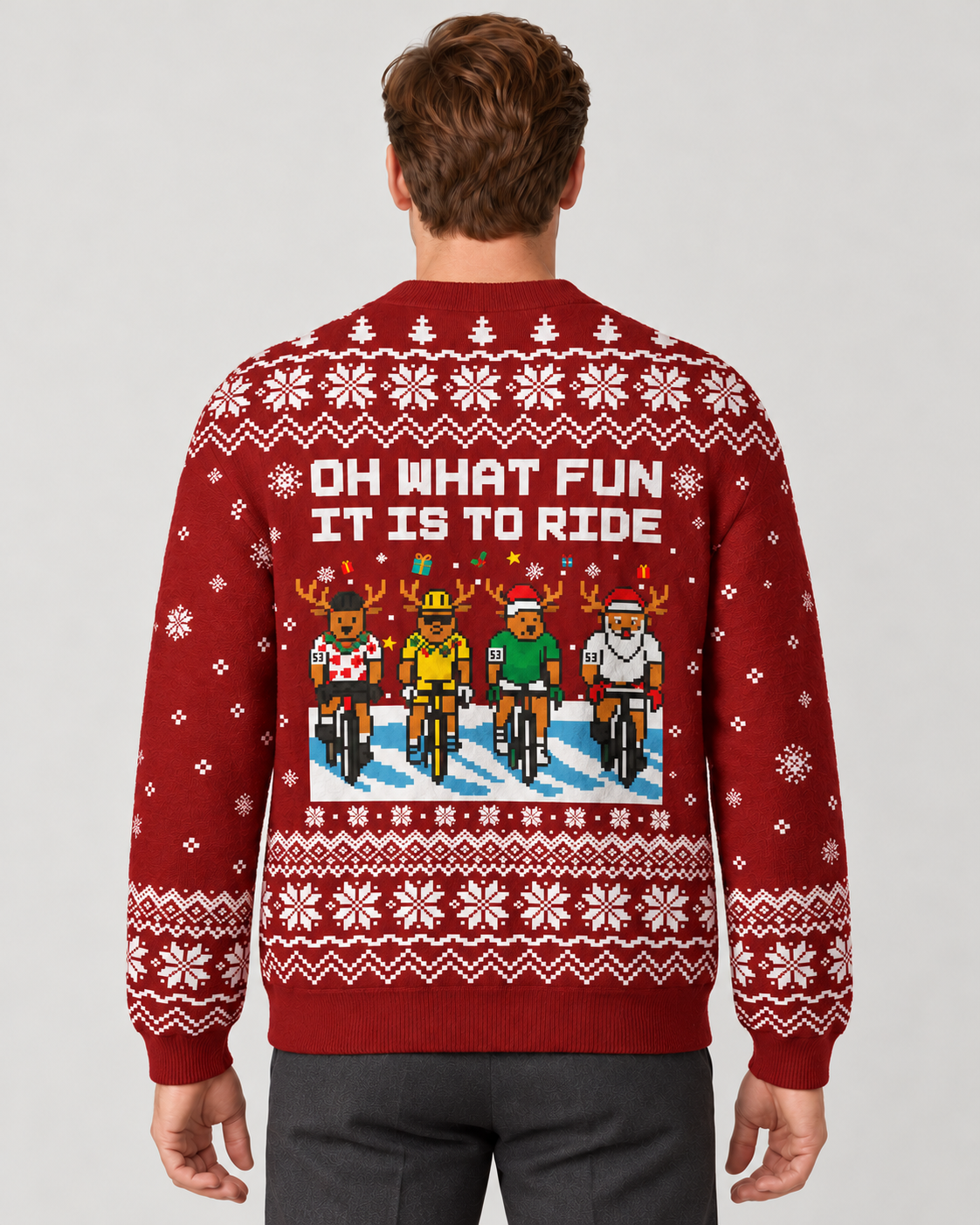 Men’s Cardigan With Christmas Reindeer Print