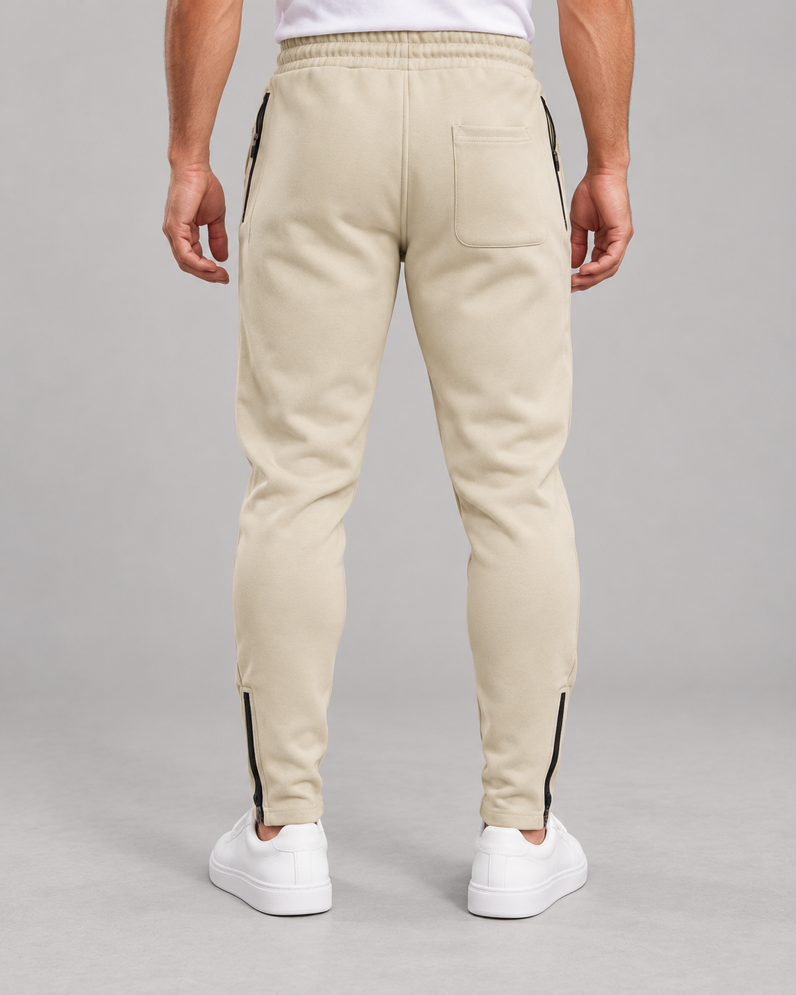 Men’s Joggers With Pintucks And Zip Hems