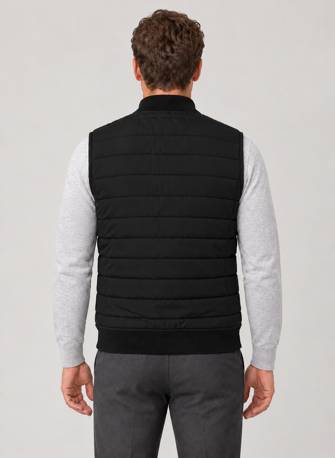 Men’s Gilet With Quilted Zip Front