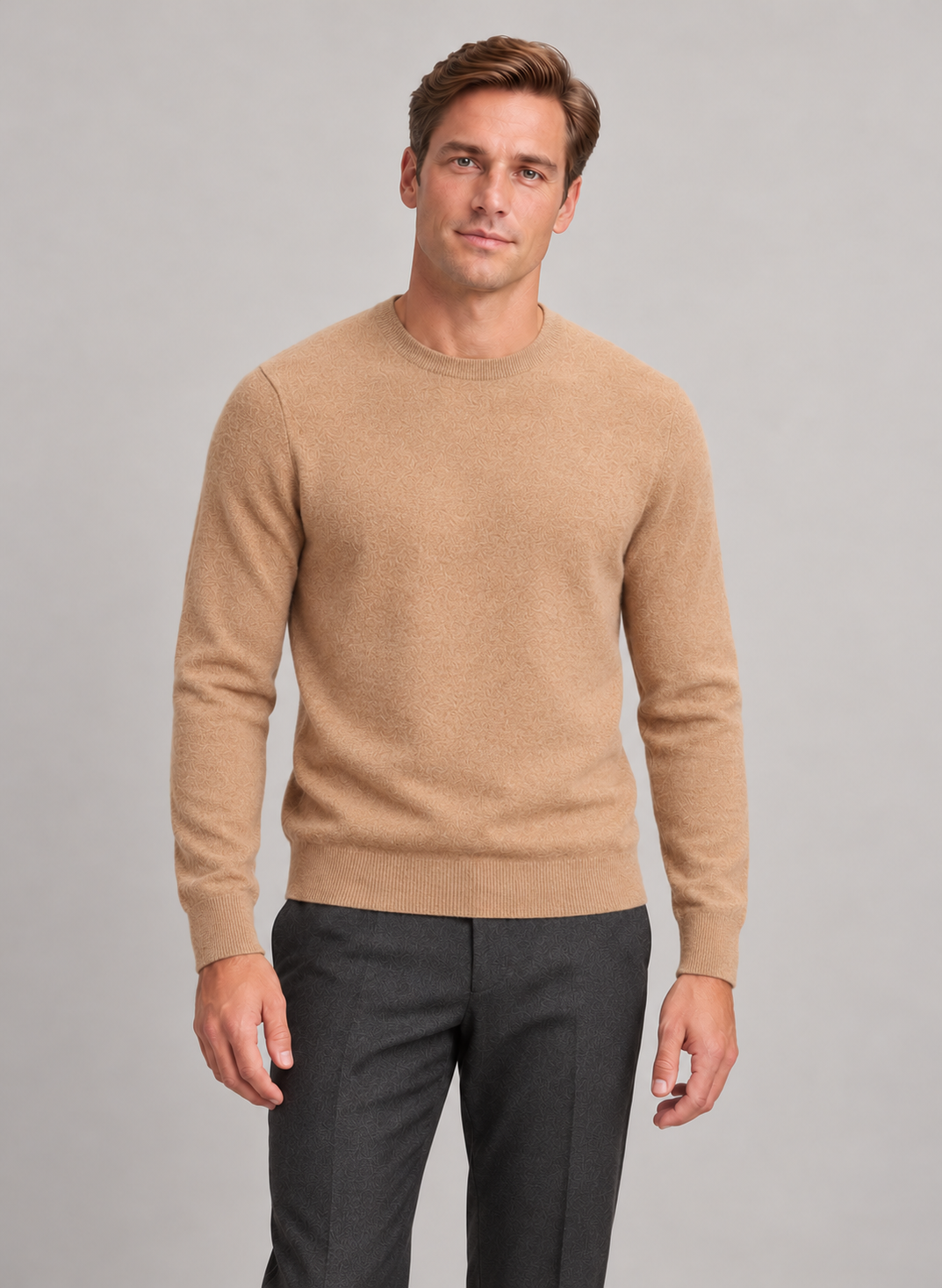 Men’s Jumper In Cashmere With Crew Neck