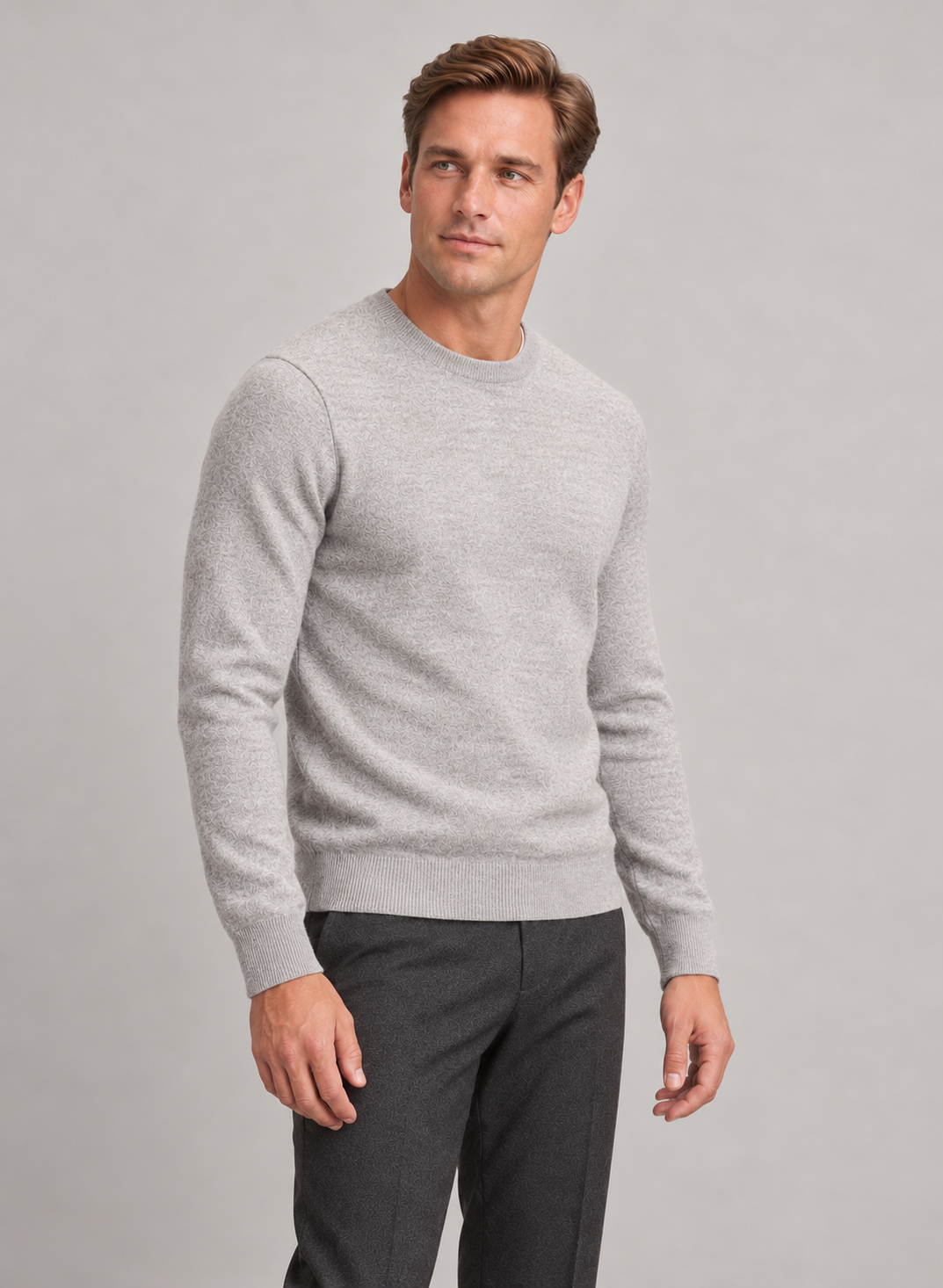 Men’s Jumper In Cashmere With Crew Neck