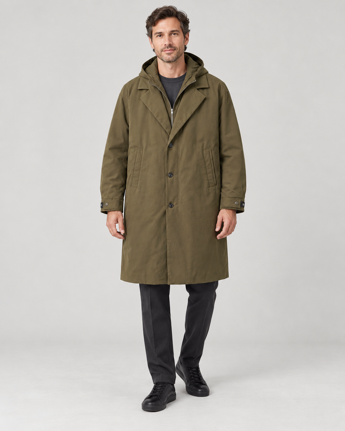 Men’s Coat With Hood And Zip Front