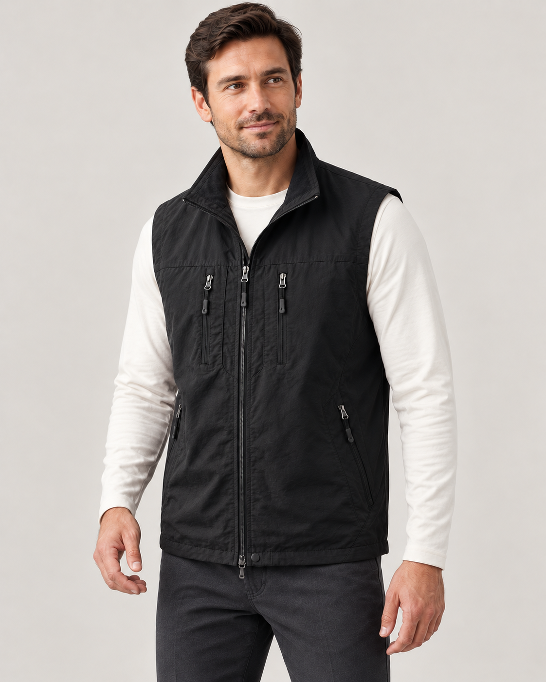 Men’s Gilet In Cotton With Zip Pockets