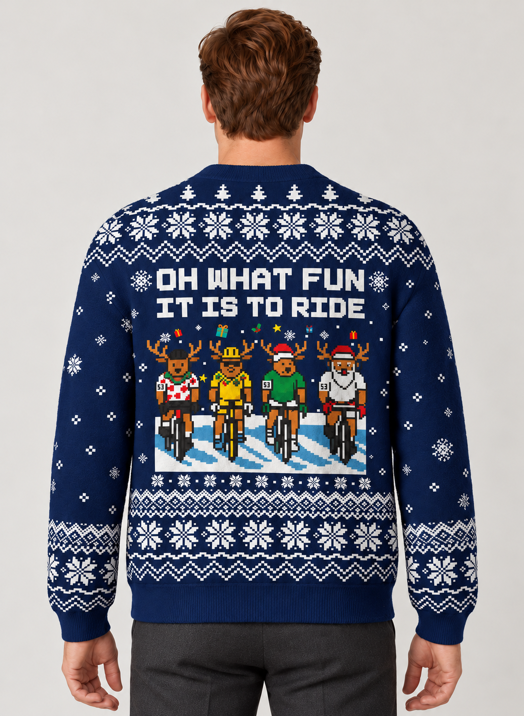 Men’s Cardigan With Christmas Reindeer Print