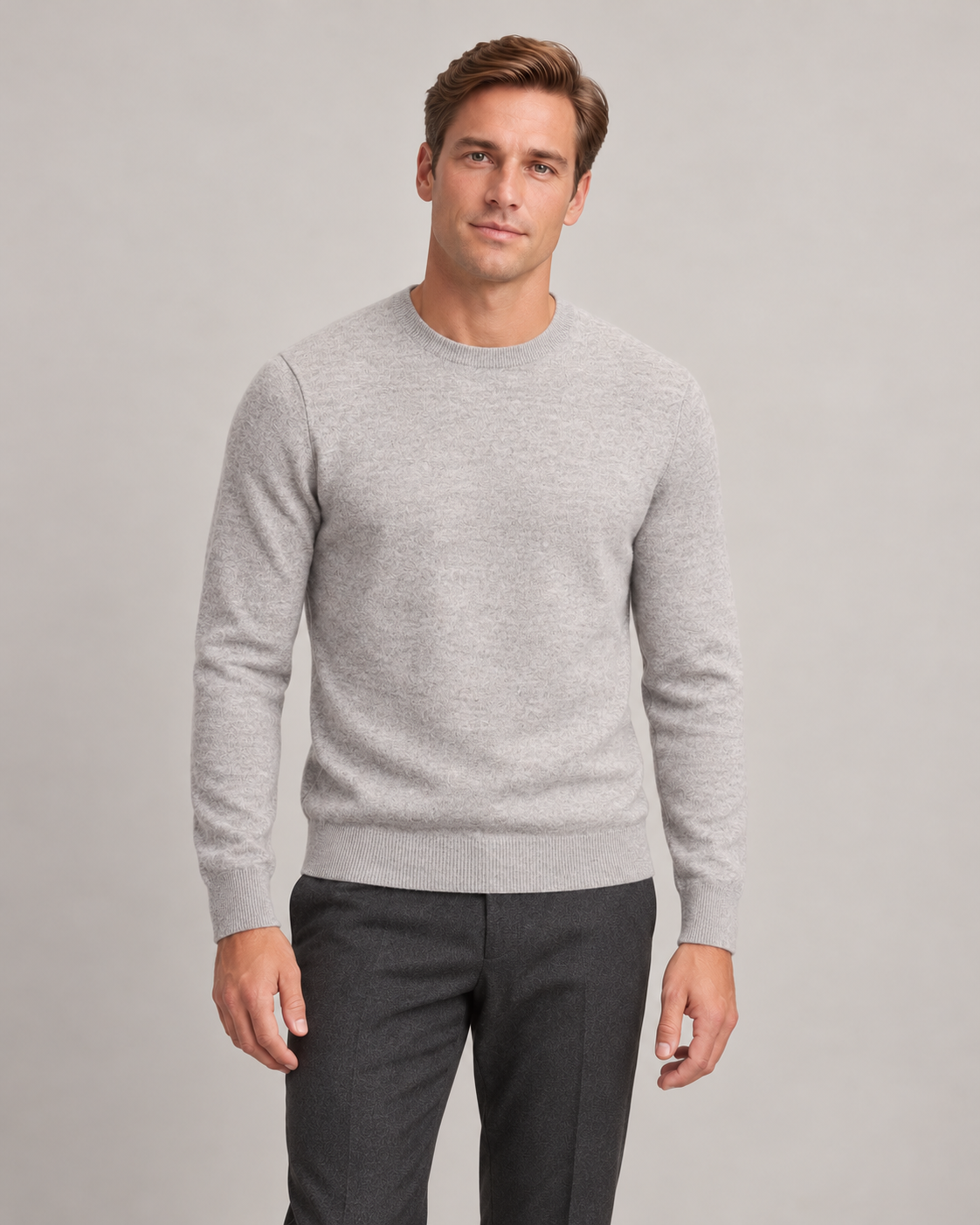 Men’s Jumper In Cashmere With Crew Neck