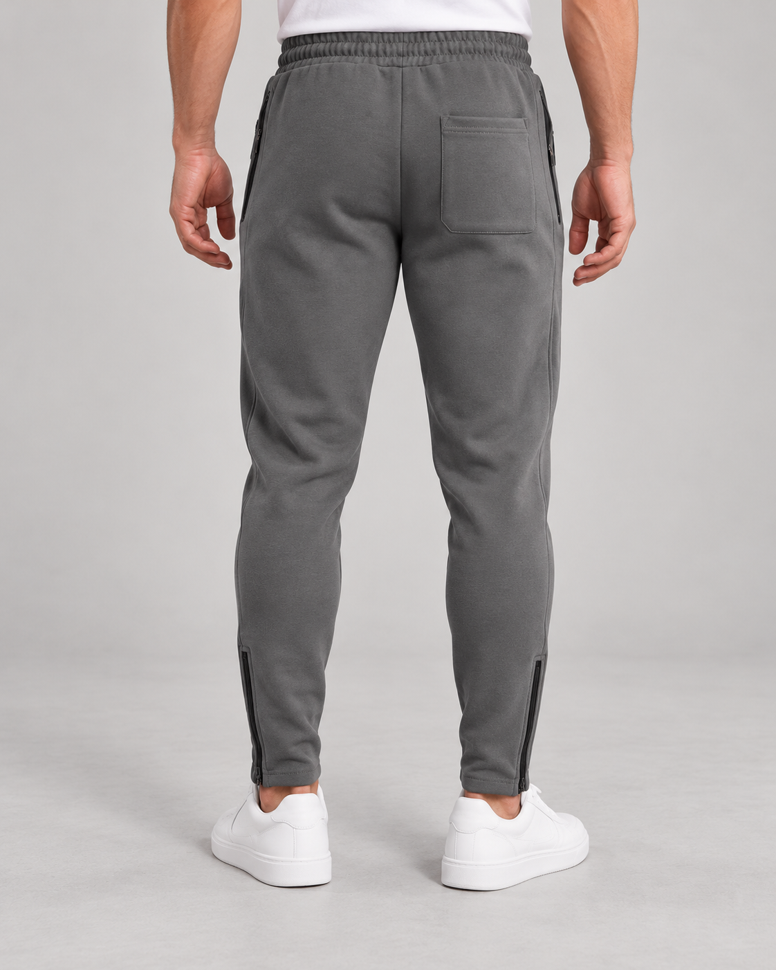 Men’s Joggers With Pintucks And Zip Hems