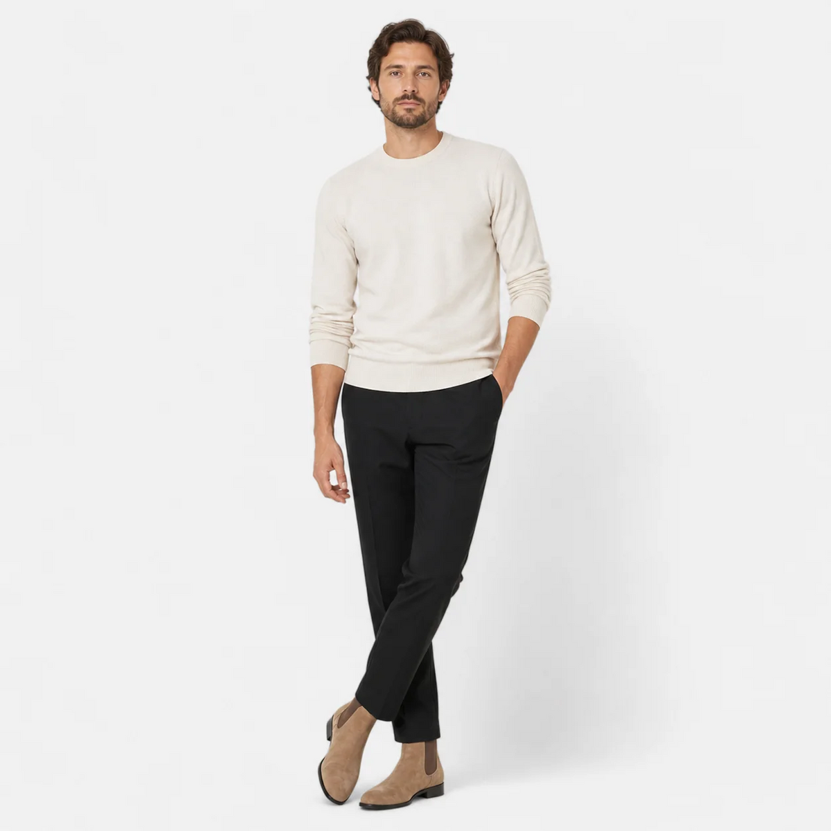 Men’s Suede Chelsea Boots – Square Toe