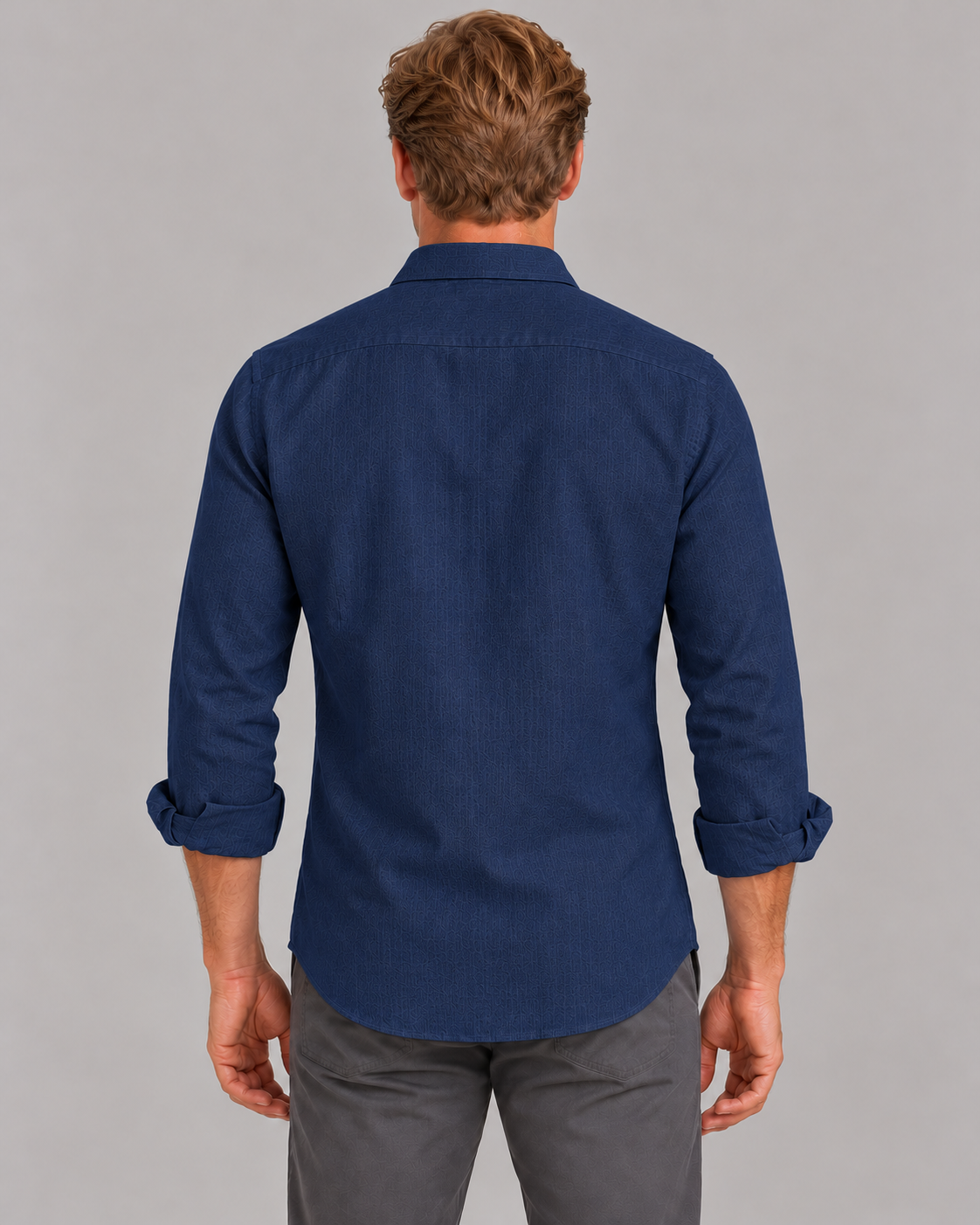 Men's Linen-Look Shirt – Classic Collar & Button Front