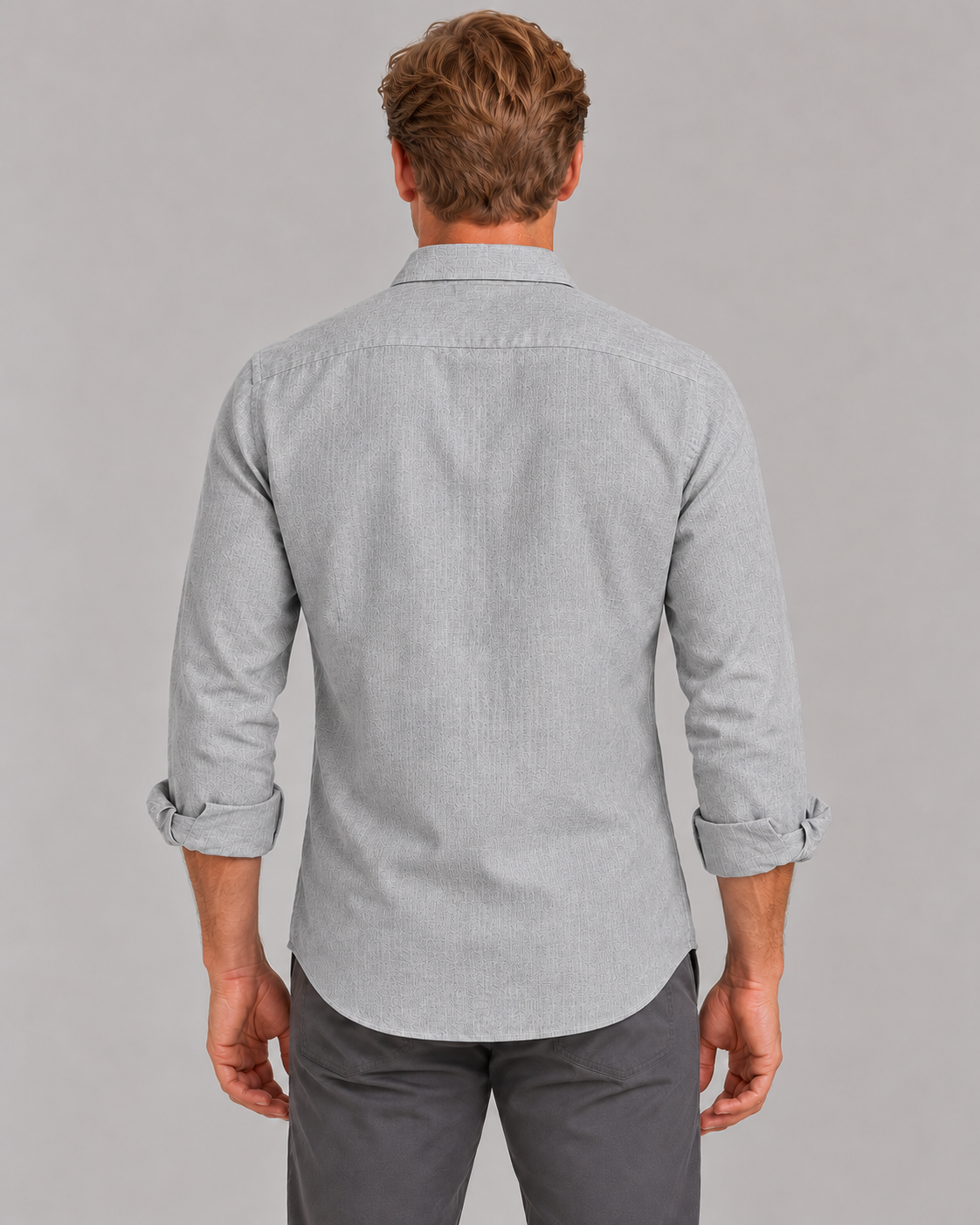 Men's Linen-Look Shirt – Classic Collar & Button Front