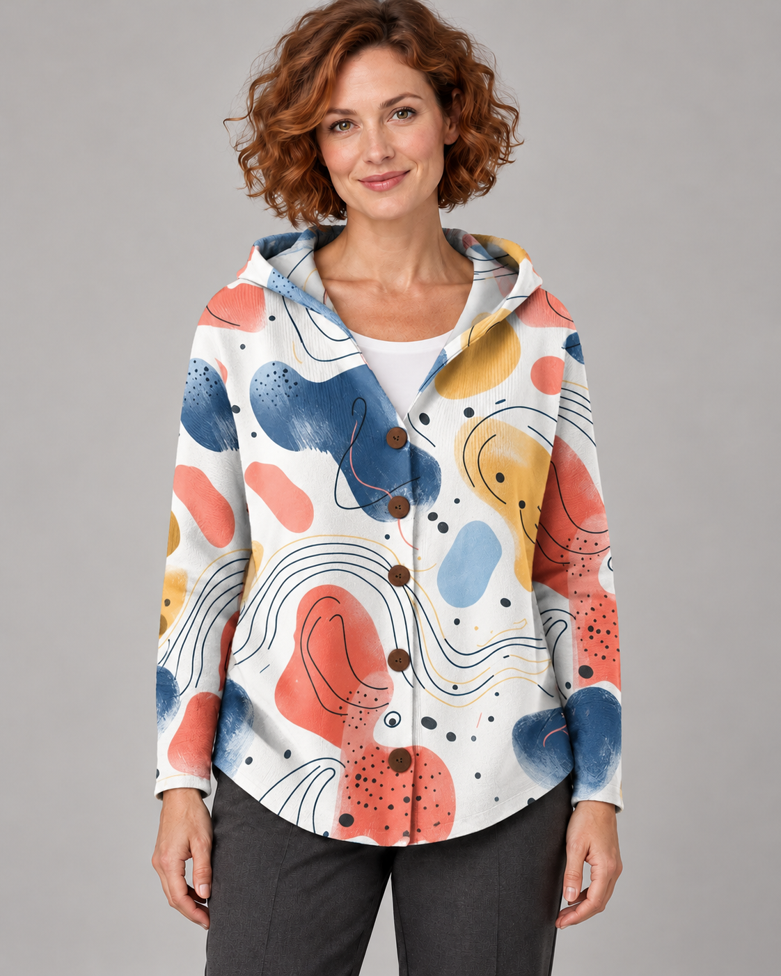 Women’s Cardigan With Hood And Button Front