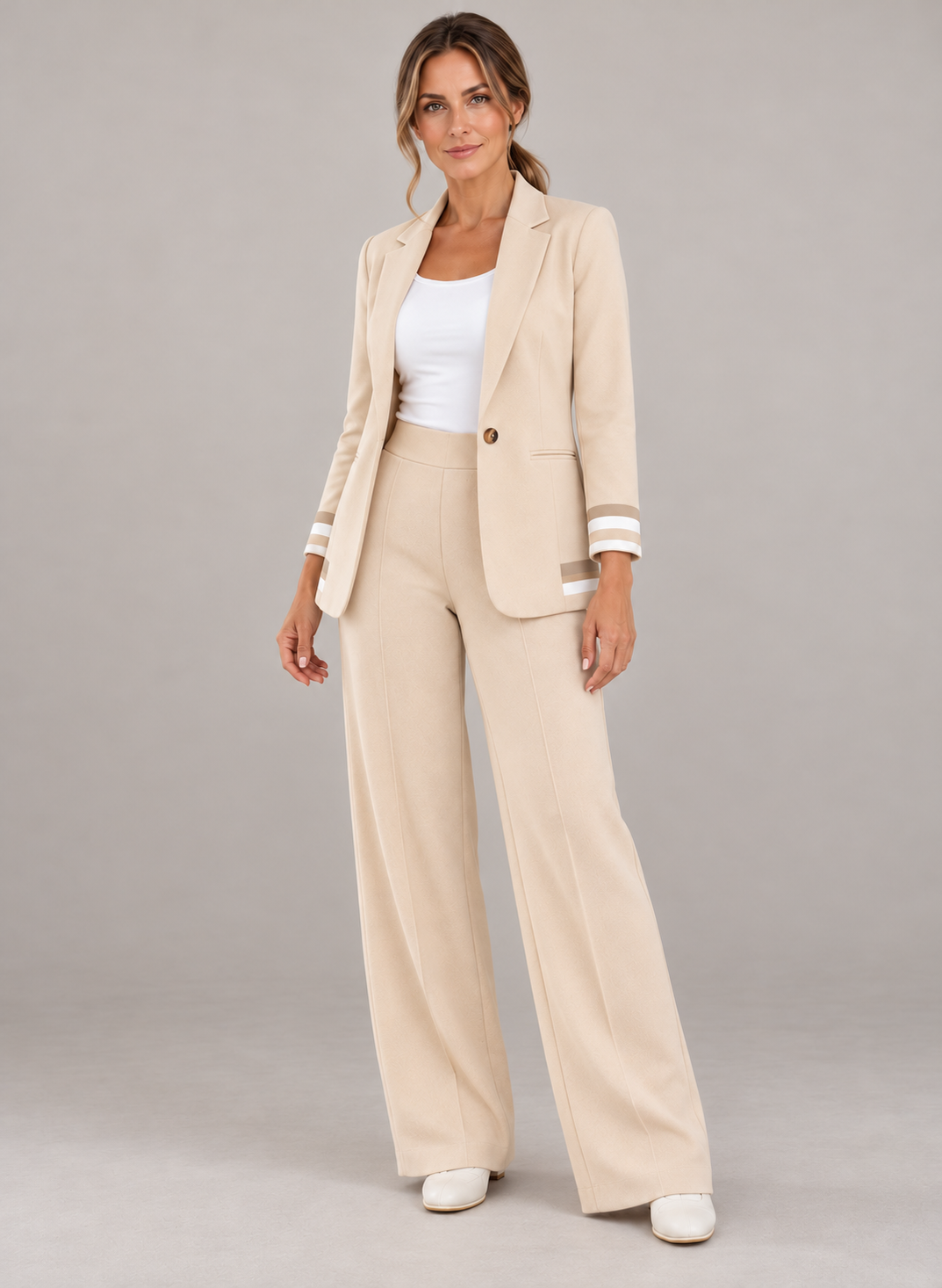 Women’s Suit With Crepe Blazer And Trousers