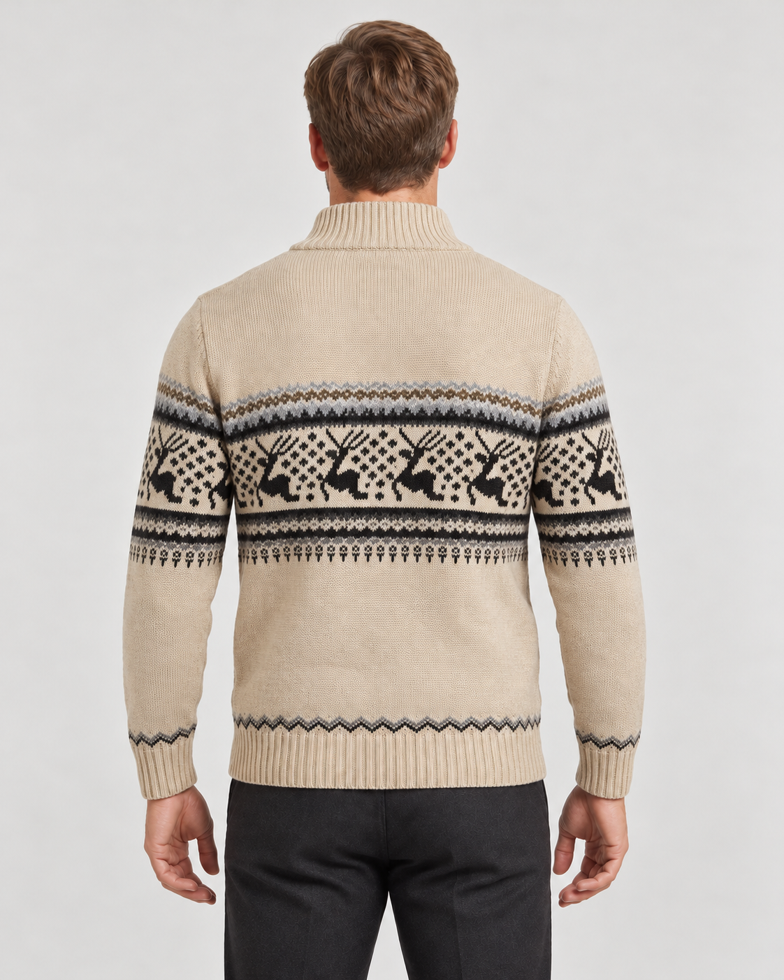 Men’s Christmas Jumper With Half-Zip Neck