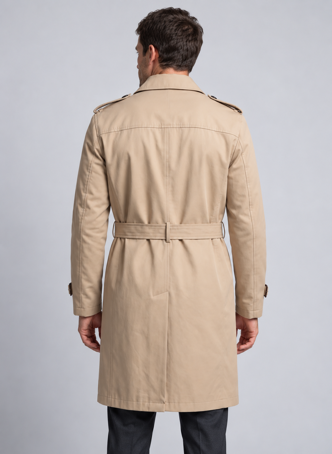 Men’s Trench Coat With Belted Waist