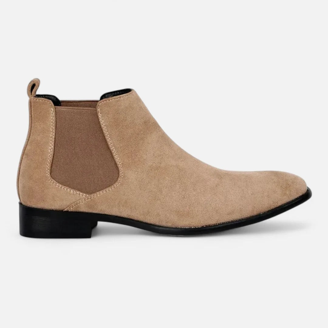 Men’s Suede Chelsea Boots – Square Toe