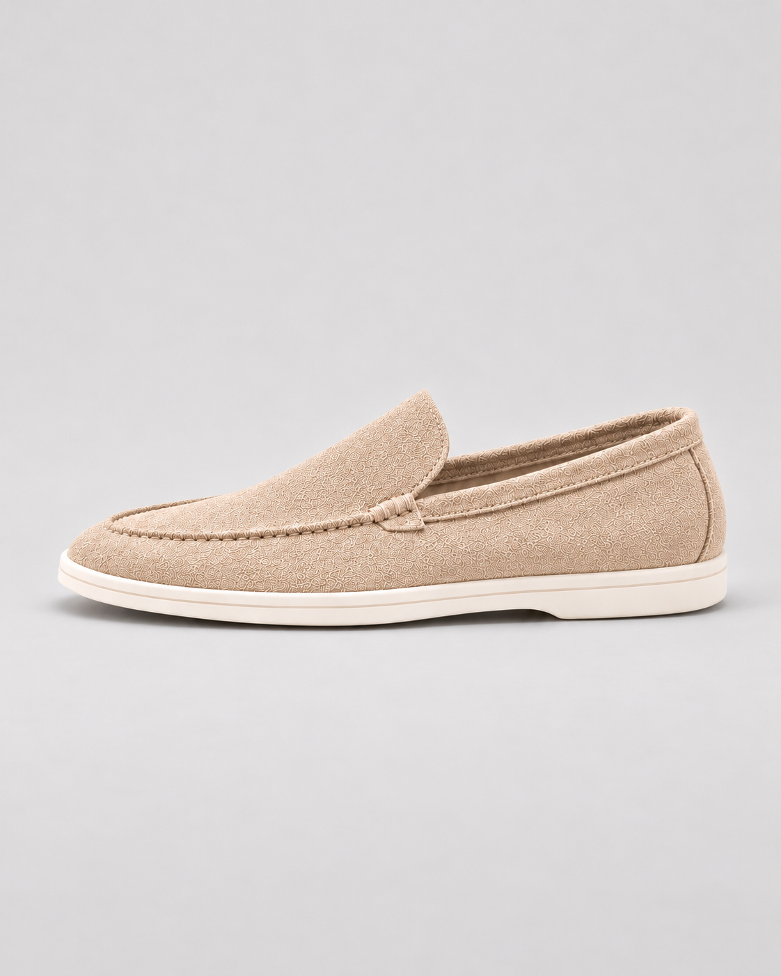 Men’s Loafers – Suede-Look Slip-On Shoes with Contrast Sole