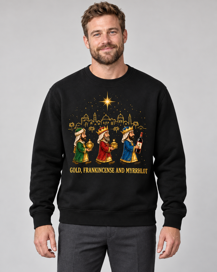 Men’s Christmas Jumper With Wise Men Graphic