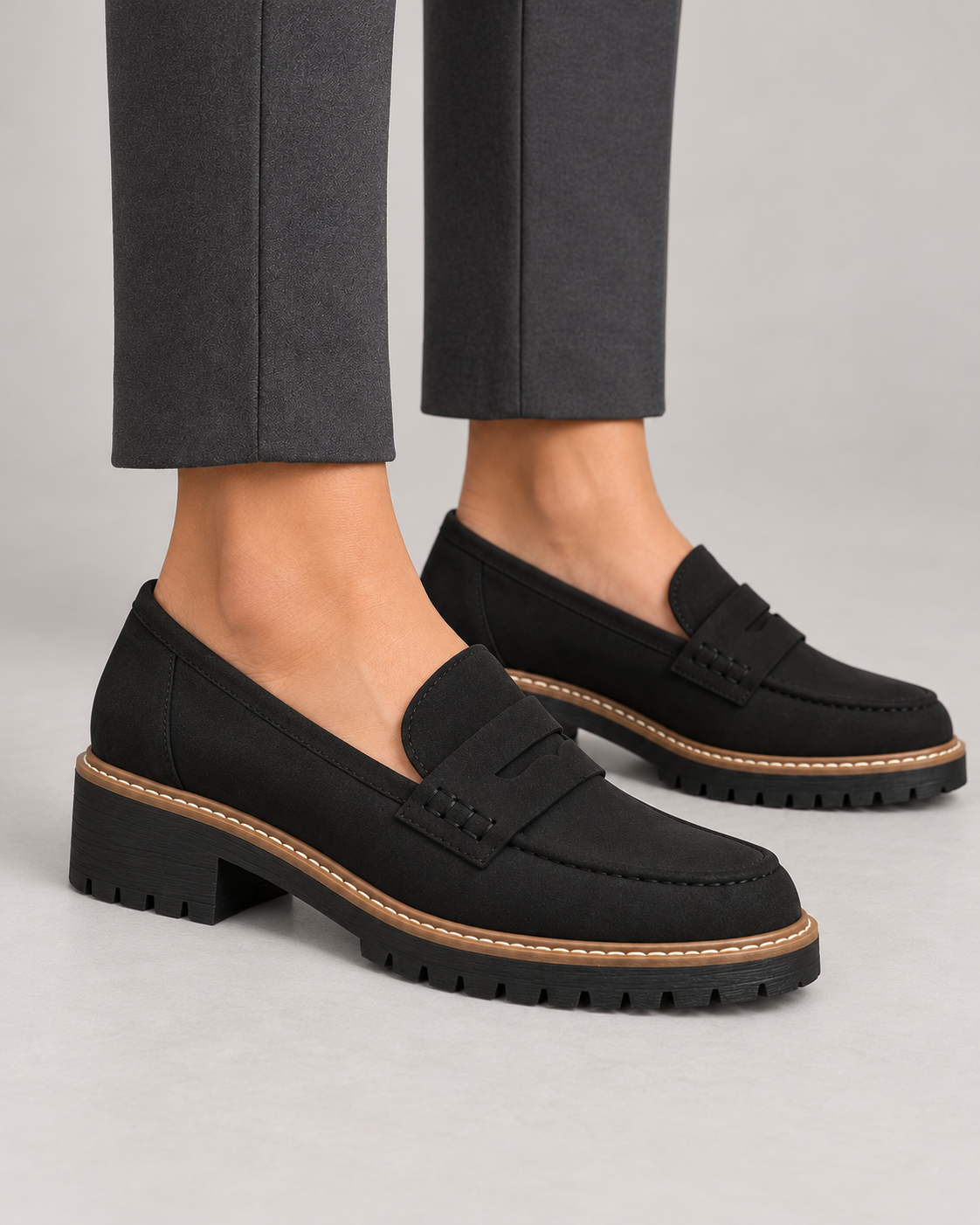 Women’s Loafers With Low Block Heel