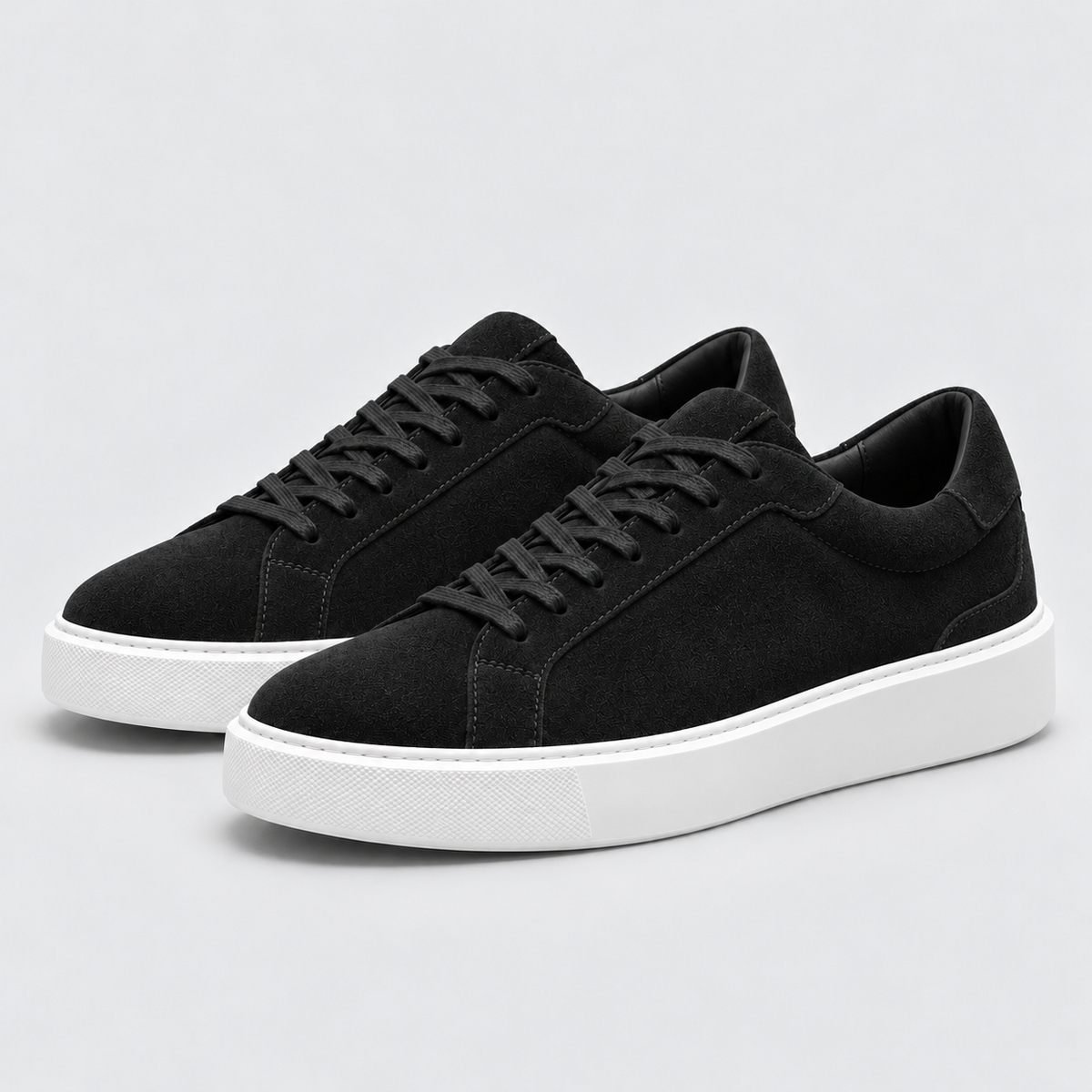 Men's Suede-Look Low-Top Trainers – Lace-Up Style