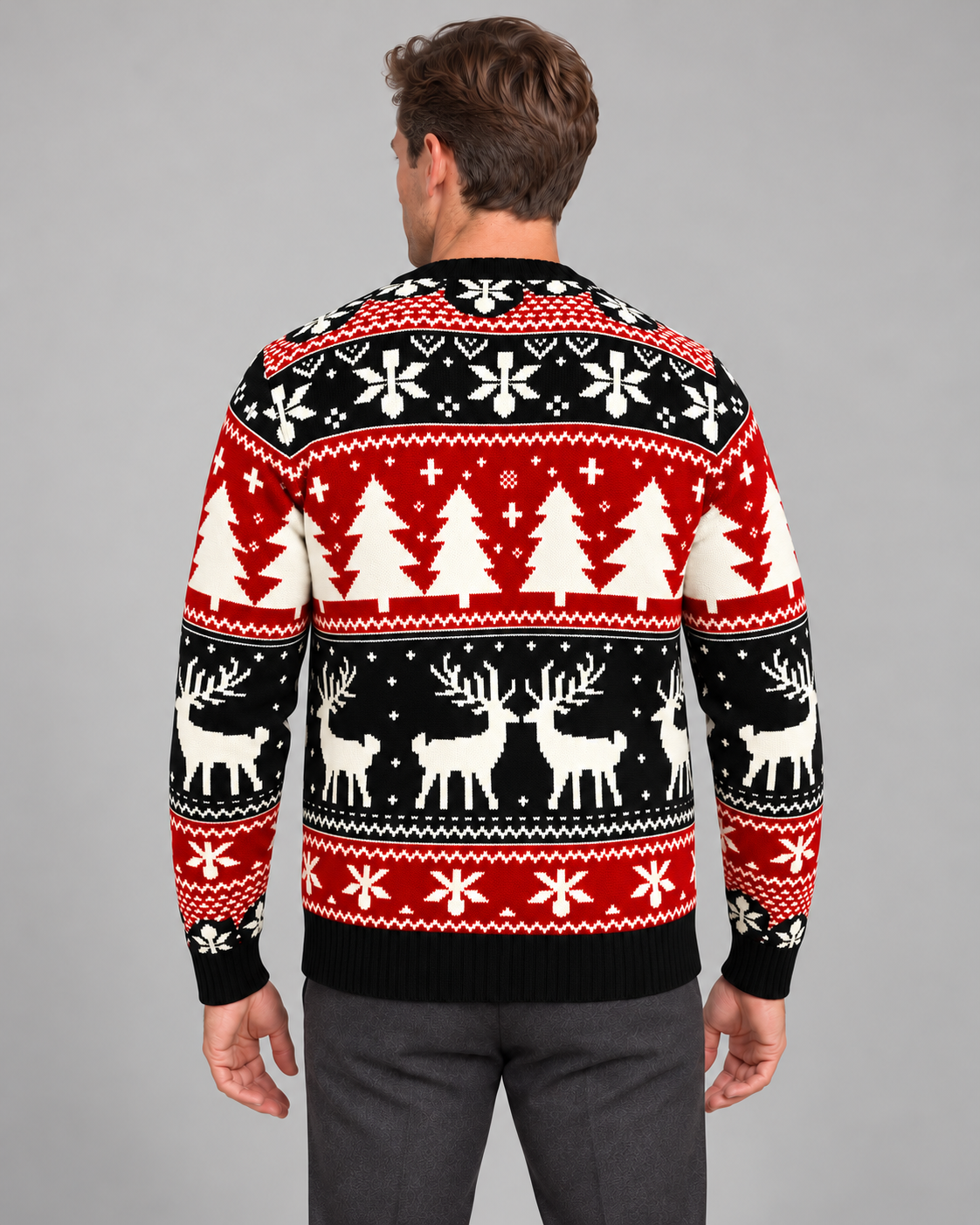 Men’s Christmas Jumper With Fair Isle Reindeer