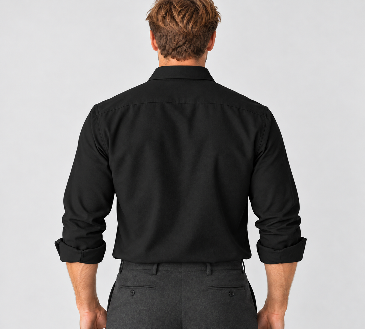 Men's Long-Sleeve Shirt – Classic Collar & Button Front