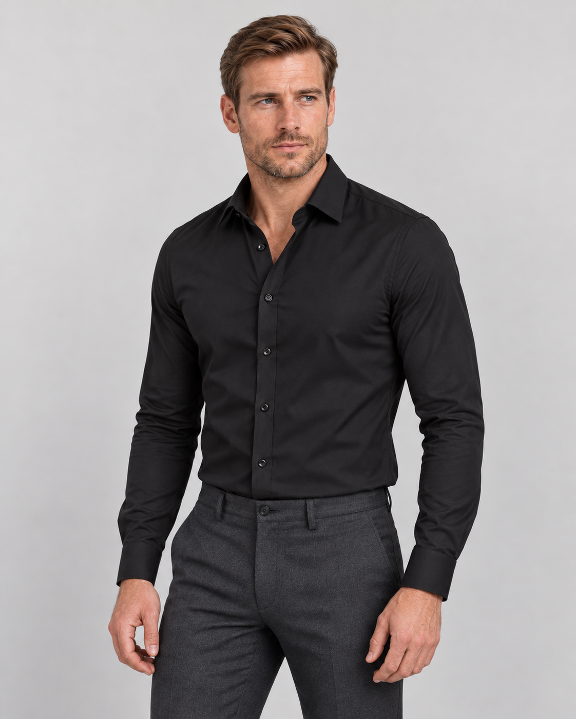 Men’s Shirts – Wrinkle-Resistant Slim Fit with Point Collar