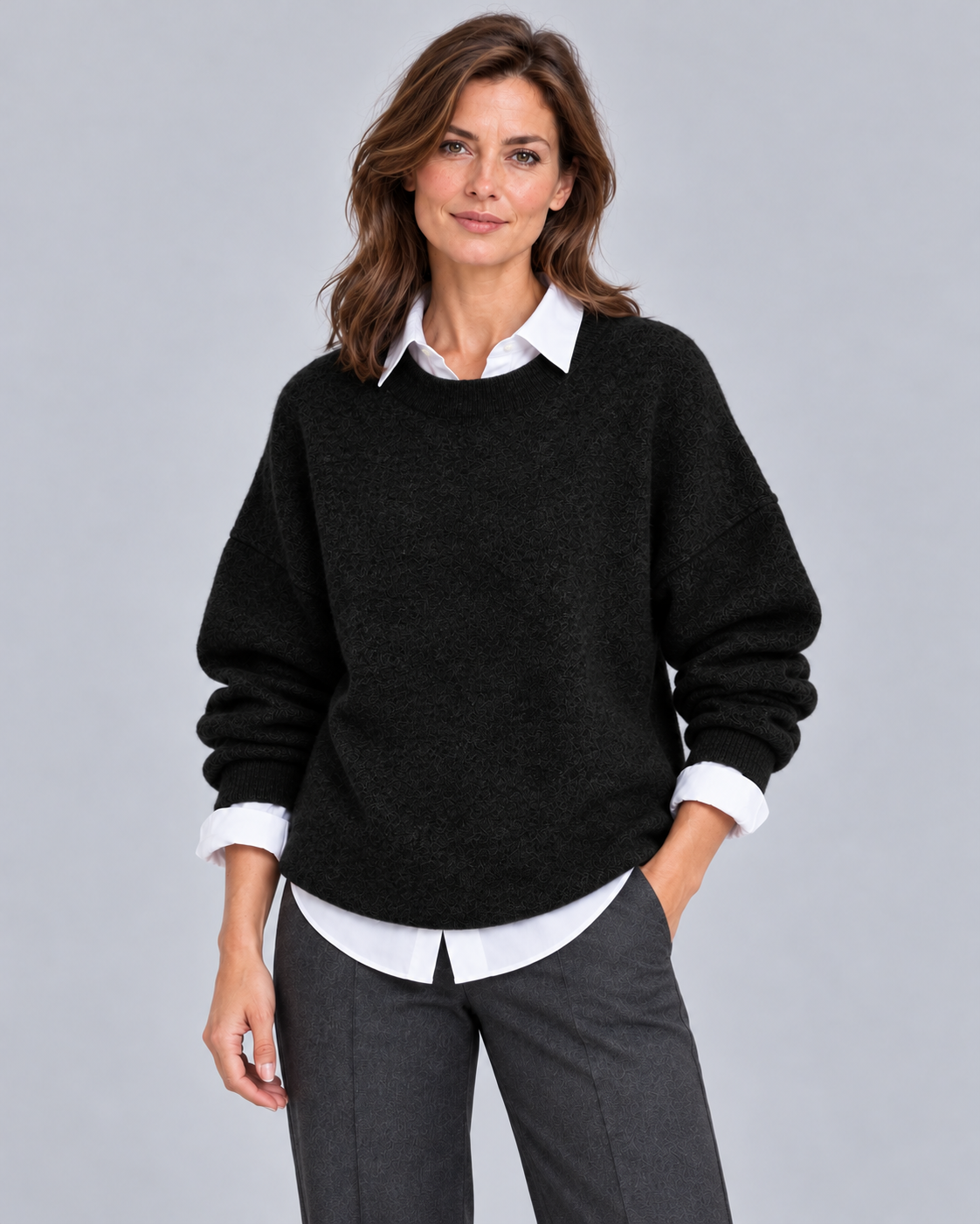 Women’s Cashmere Jumper – Oversized Crew Neck