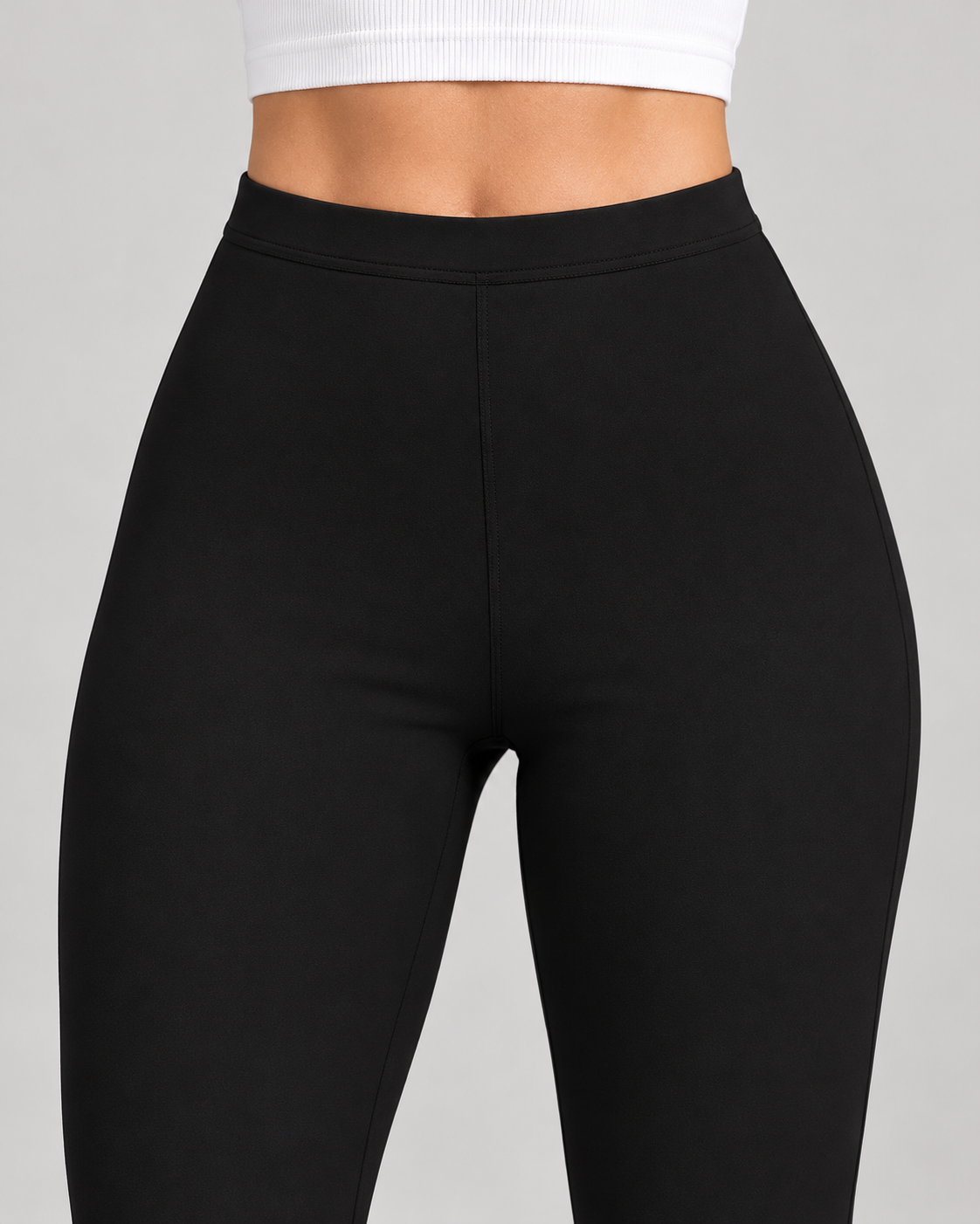 Ladies Black Trousers – High Waisted Flared Leg with Stretch