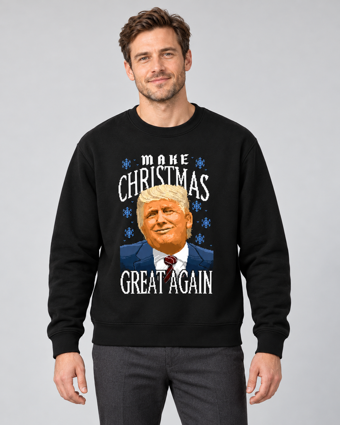 Men’s Christmas Jumper With Trump Graphic