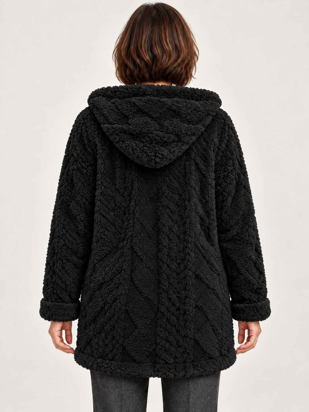 Women’s Hooded Fleece Jacket – Longline & Zip Front