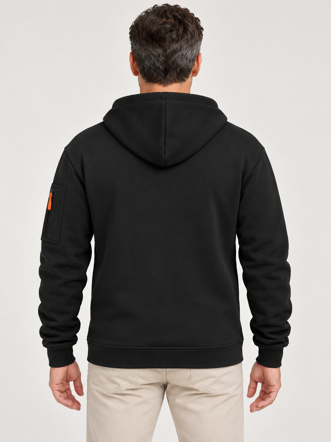 Men’s Zip-Up Hoodie – Drawstring Hood & Sleeve Pocket
