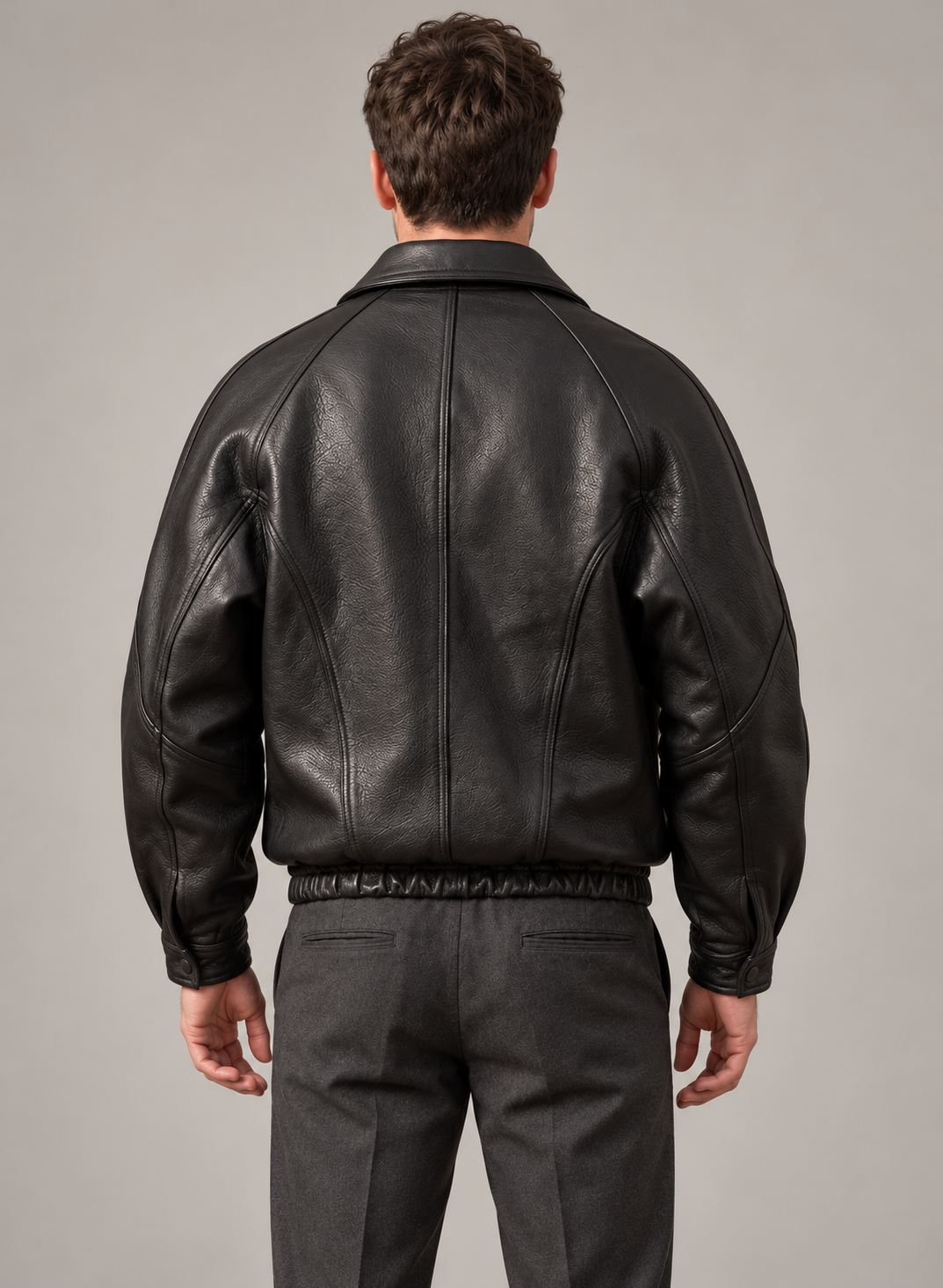 Men’s Leather Jacket With Zip Front