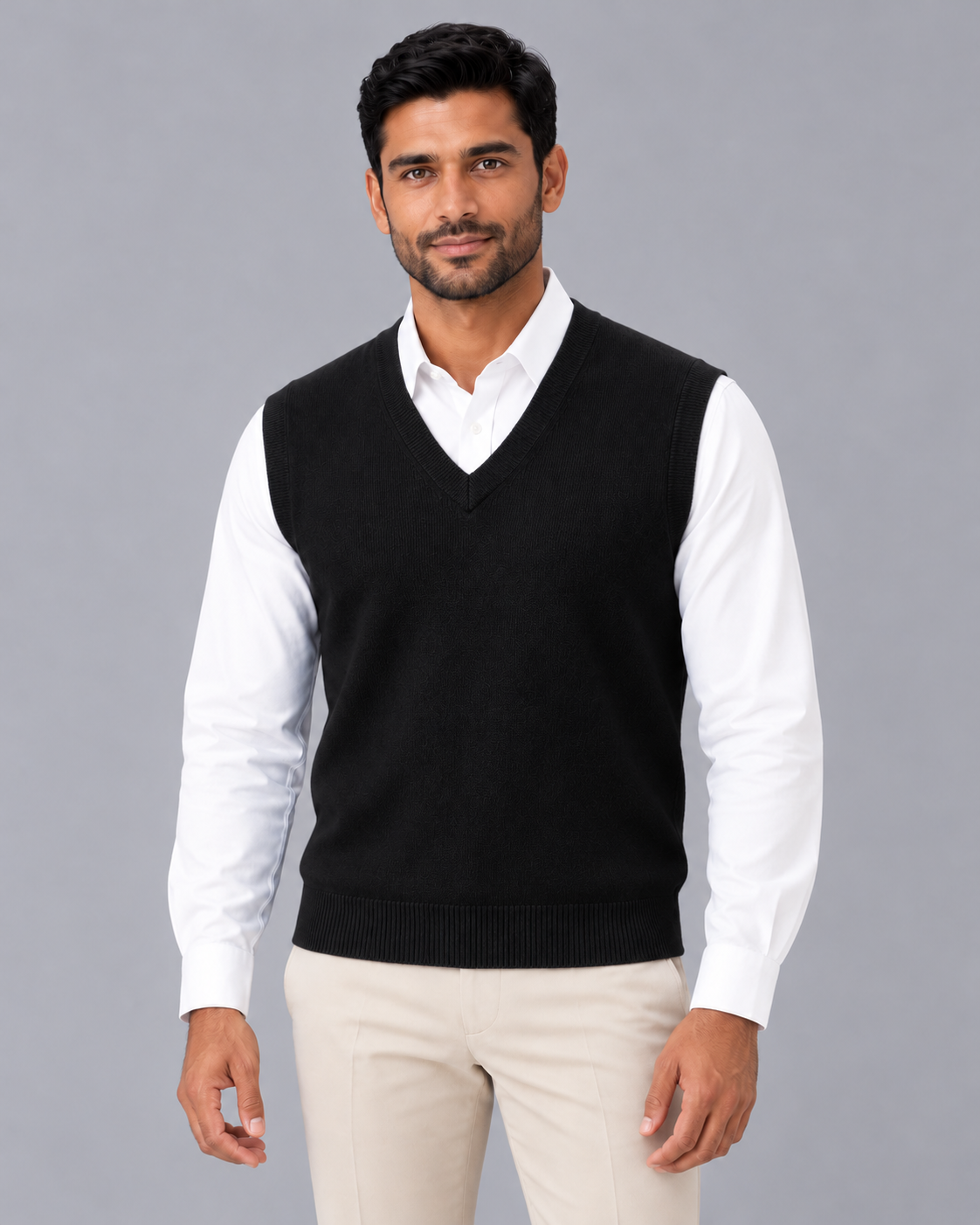 Men's Merino Wool Sweater Vest – V-Neck & Regular Fit