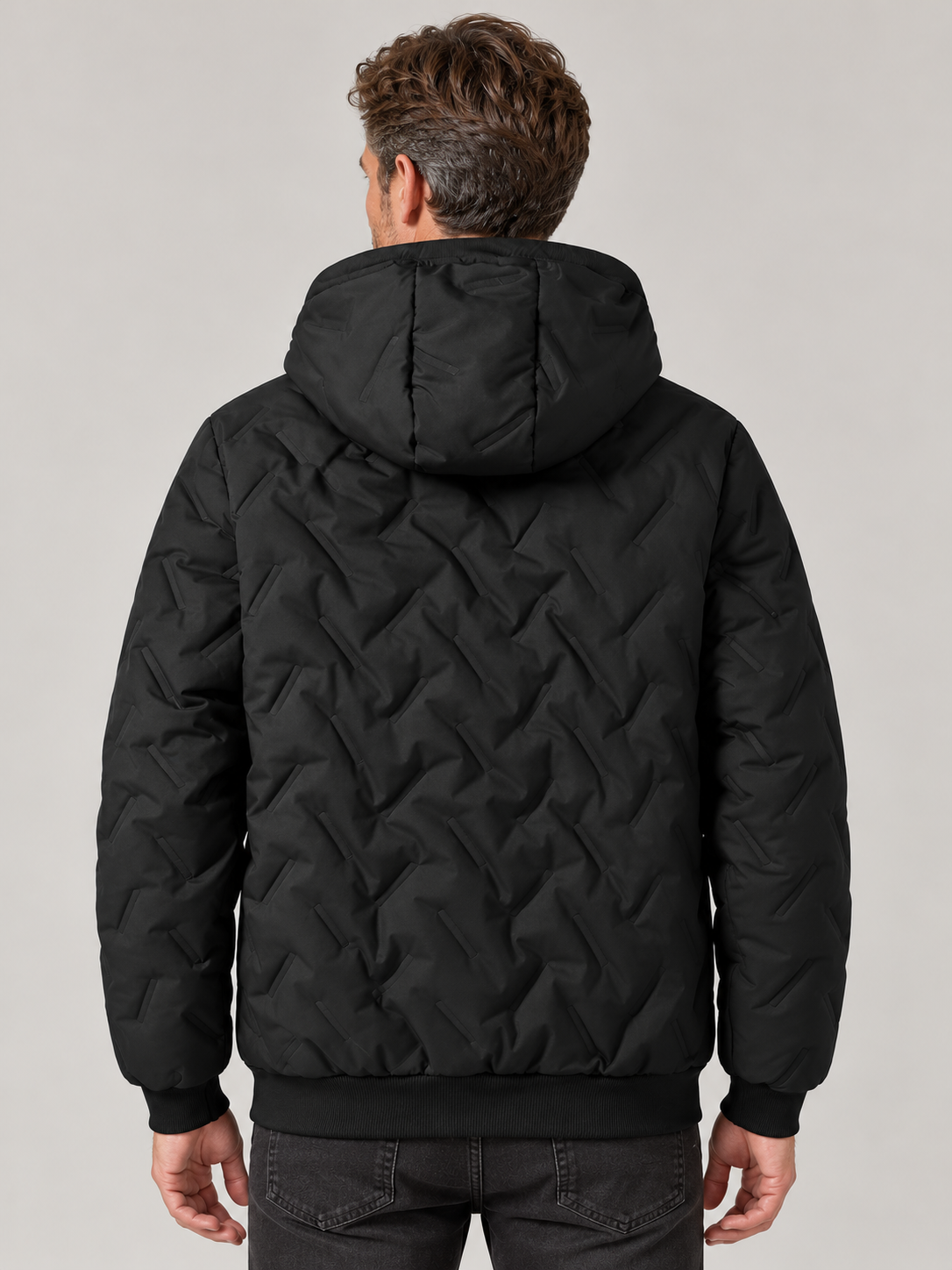 Men’s Hooded Puffer Jacket — Fleece Lining