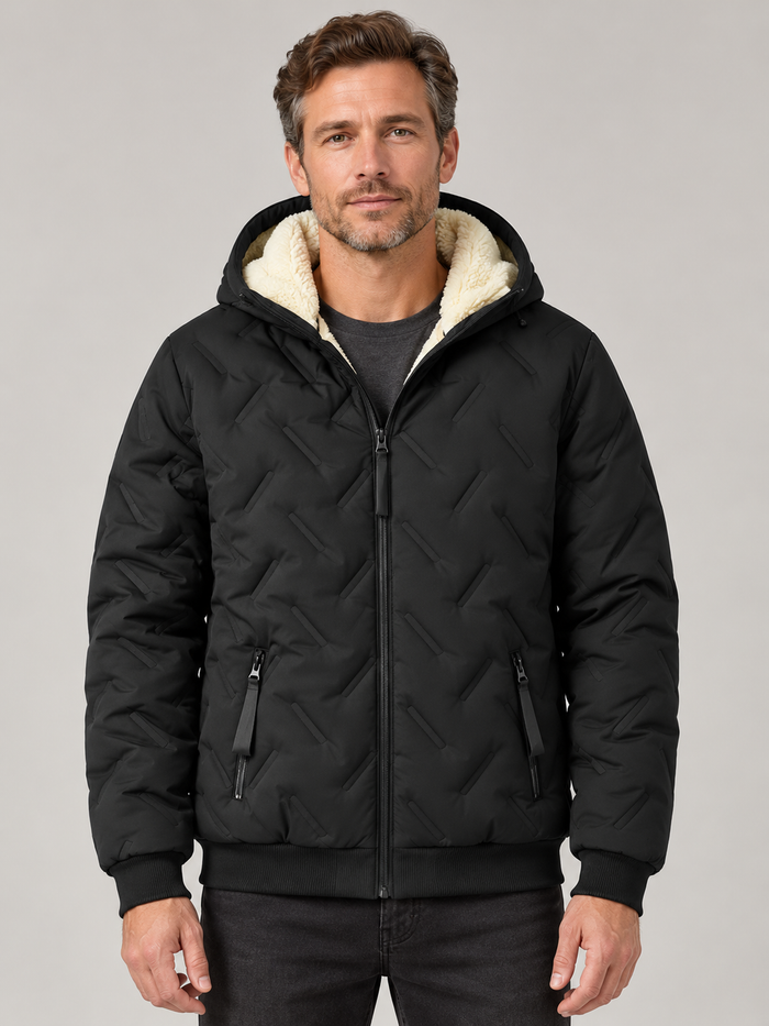 Men’s Hooded Puffer Jacket — Fleece Lining