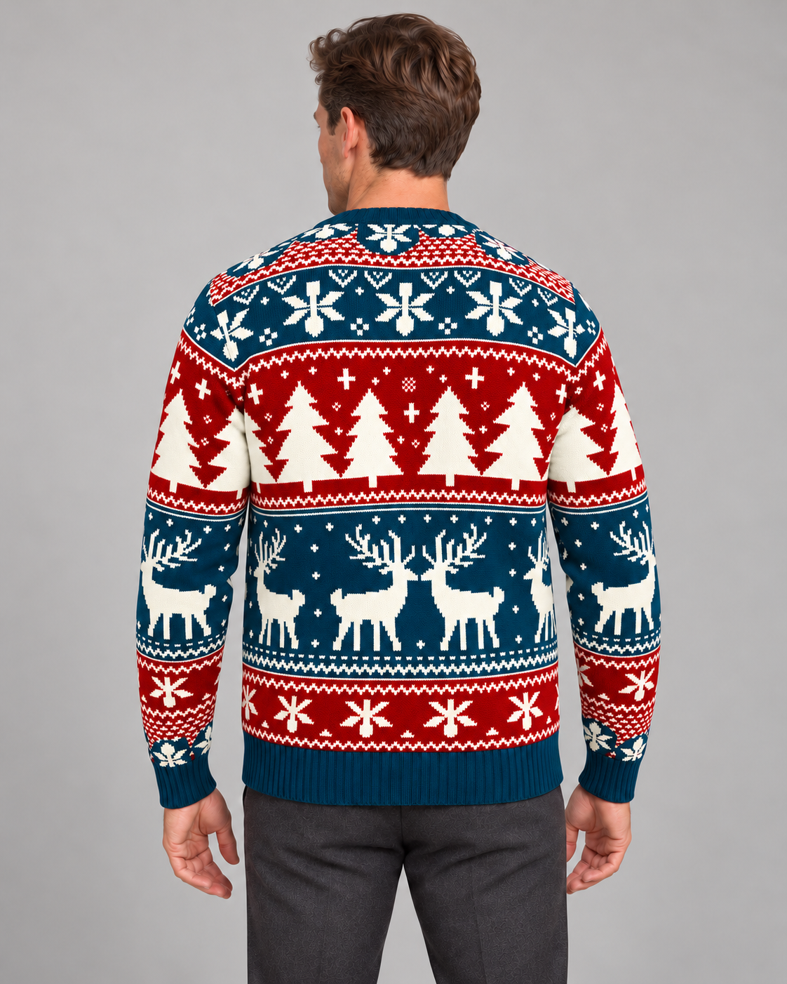 Men’s Christmas Jumper With Fair Isle Reindeer