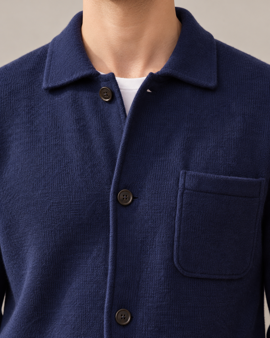 Men’s Cardigan With Wool Blend Knit