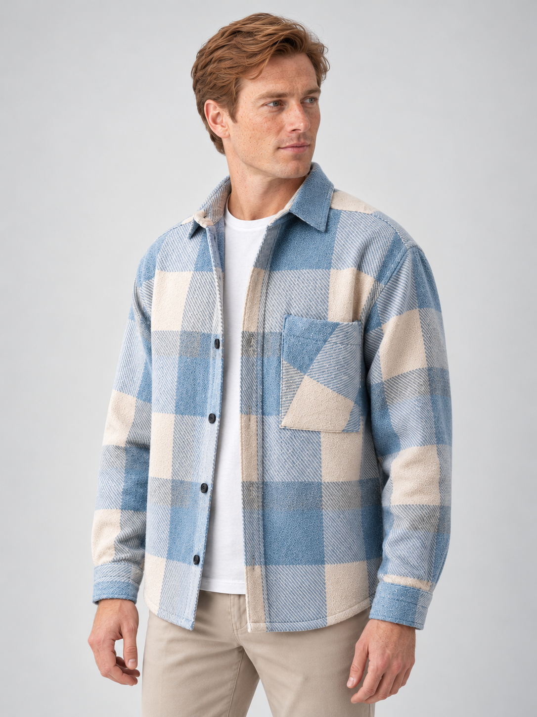 Men's Checked Flannel Overshirt – Button Front & Relaxed Fit