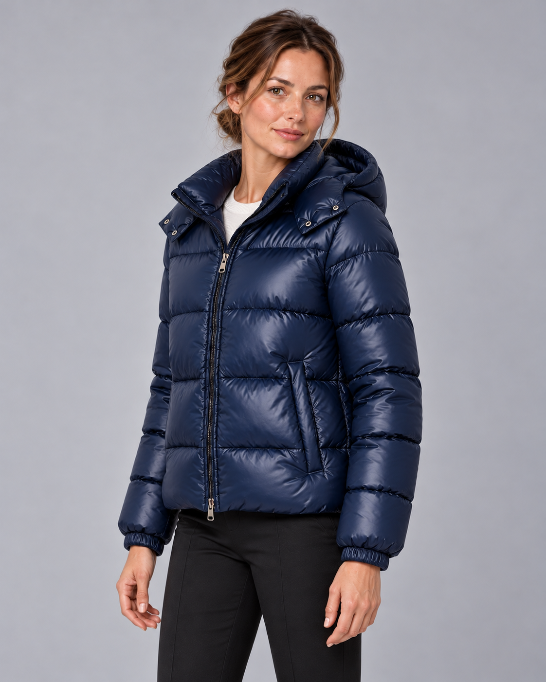 Ladies Puffer Jacket – Lightweight Hooded Quilted Winter Coat