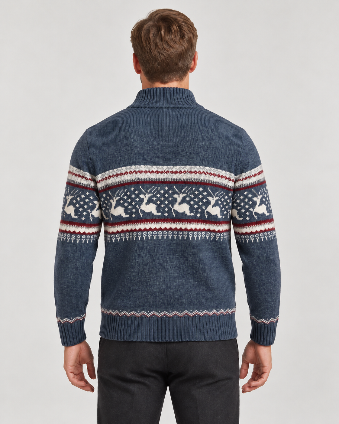 Men’s Christmas Jumper With Half-Zip Neck