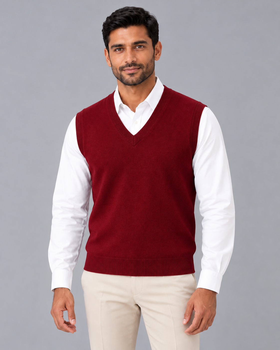 Men's Merino Wool Sweater Vest – V-Neck & Regular Fit