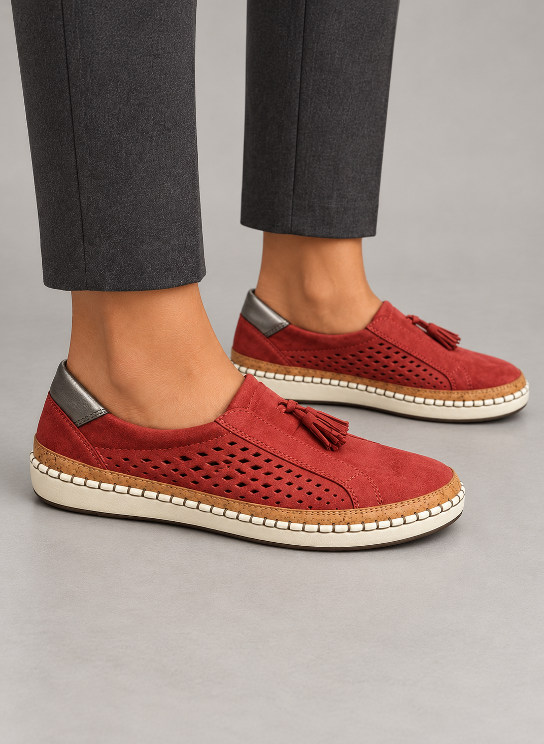 Women’s Slip On Shoes With Perforated Uppers